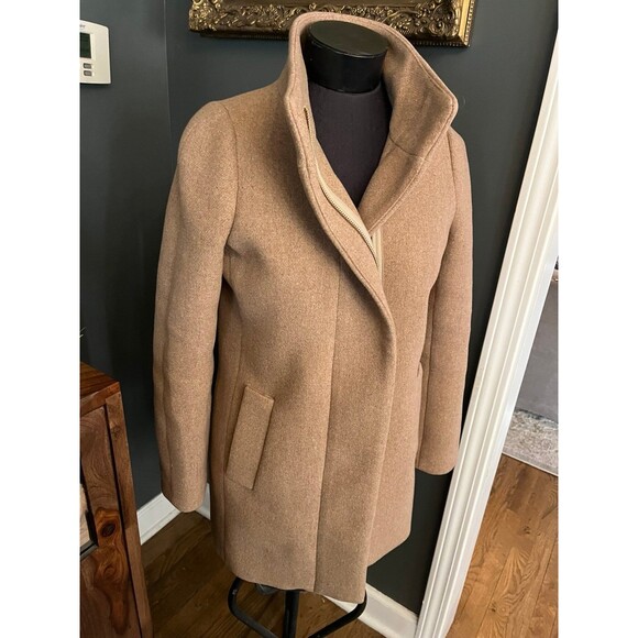J. Crew Mercantile City Coat Wool blend Women’s Camel Tan Classic sz 00 ret $238 - Picture 3 of 10